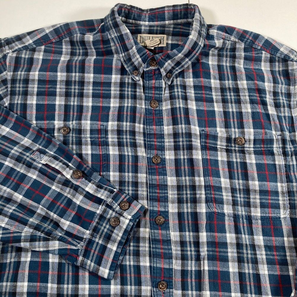 Duluth Trading Shirt Flannel Shirt 4XL Plaid Free Swingin Outdoor Lumberjack